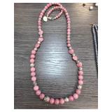 Beaded Necklace with W Sterling Silver Beads