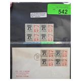 1961 US C62 MNH Blocks with First Day Cover