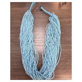 Multistrand Light Blue Beaded Necklace