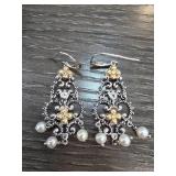 Barbara Bixby Sterling and 18k Gold Earrings