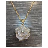 Danbury Mint Rose Pendant Necklace