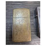 Engraved Zippo Lighter with Floral Design