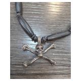 Sterling Silver Skull and Crossbones Necklace