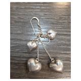 Sterling Silver Heart Dangle Earrings