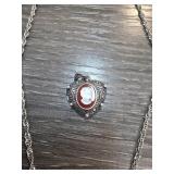Sterling Silver Cameo Heart Locket Necklace