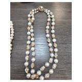 Double-Strand Faux Pearl Beaded Necklace