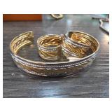 Gold-Tone Bracelet and Earring Set