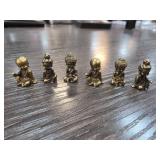 Six Brass Baby Buddha Figurines