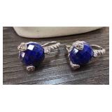 Judith Ripka Sterling Silver and Lapis Earrings