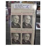 1973 Harry S. Truman 8c Plate Block #34160
