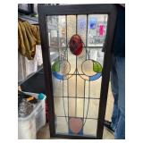 Stained Glass Panel With Floral Motif Design