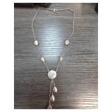 Sterling Silver Necklace with Drop Accents