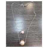 Sterling Silver Necklace with Pearls