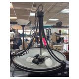 Black Metal Hanging Light Fixture with Frosted Gla