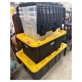 Stack of Plastic Storage Bins