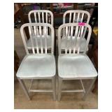 Four Aluminum Dining Chairs