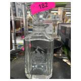 Clear Glass Decanter with Etched Crest Design