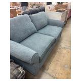 Blue Upholstered Sofa with Cushioned Seats