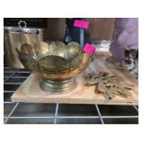 Brass Bowl with Petal Motif and Accent