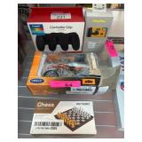 Lot: Controller Grip, Camera, Model Bike, Chess Se