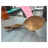 Wooden Spoon with Carved Human Figure Handle