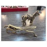 Brass Mantodea and Horse Figurines