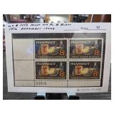 1972 US Pharmacy Issue Stamp Block