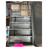 Metal Organizer with Dividers and Contents