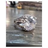 Sterling Silver Ring with Large Center Stone
