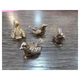 Four Metal Bird Figurines