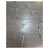 Sterling Silver Necklace With Floral Pendant