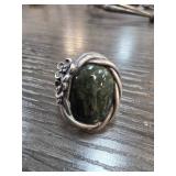 Sterling Silver Ring With Green Stone
