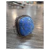 Sterling Silver Sz 6 Blue Stone Ring