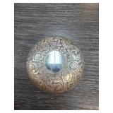 Decorative Etched Metal Lidded Container