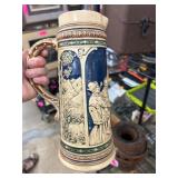 Ceramic German Beer Stein With Relief Designs