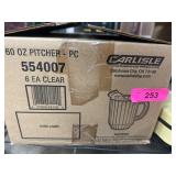 Carlisle 60 Oz Clear Plastic Pitchers, 6-Pack