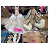 Fabric Bunny Figures in Distinct Attire