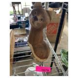 Carved Wooden Cat Figurine