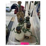 Decorative Glass Bottles With Burlap Accents