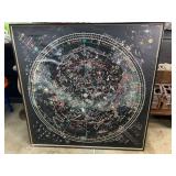 Framed Astronomical Map of the Northern Hemisphere