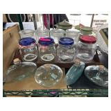 Glass Jars and Corked Bottles