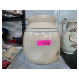 Ceramic Stoneware Crock with Blue Stripes