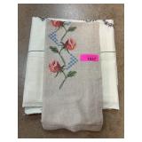 Embroidered Linens with Floral Motif