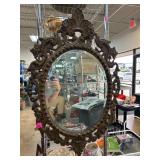 Ornate Oval Framed Decorative Mirror