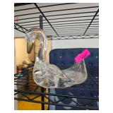 Clear Lucite Swan with Gold-Tone Accents
