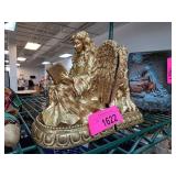 Gold-Tone Angel Statue Reading a Book