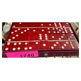 Vintage Red Double Six Domino Set