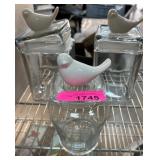 Glass Canisters With Bird Lids