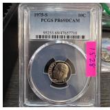 1975-S PCGS PR69DCAM Roosevelt Dime