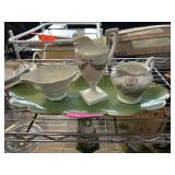 Porcelain Creamers and Tray Set